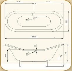 Magliezza Чугунная ванна Julietta 183x78 (ножки белые) – фотография-4